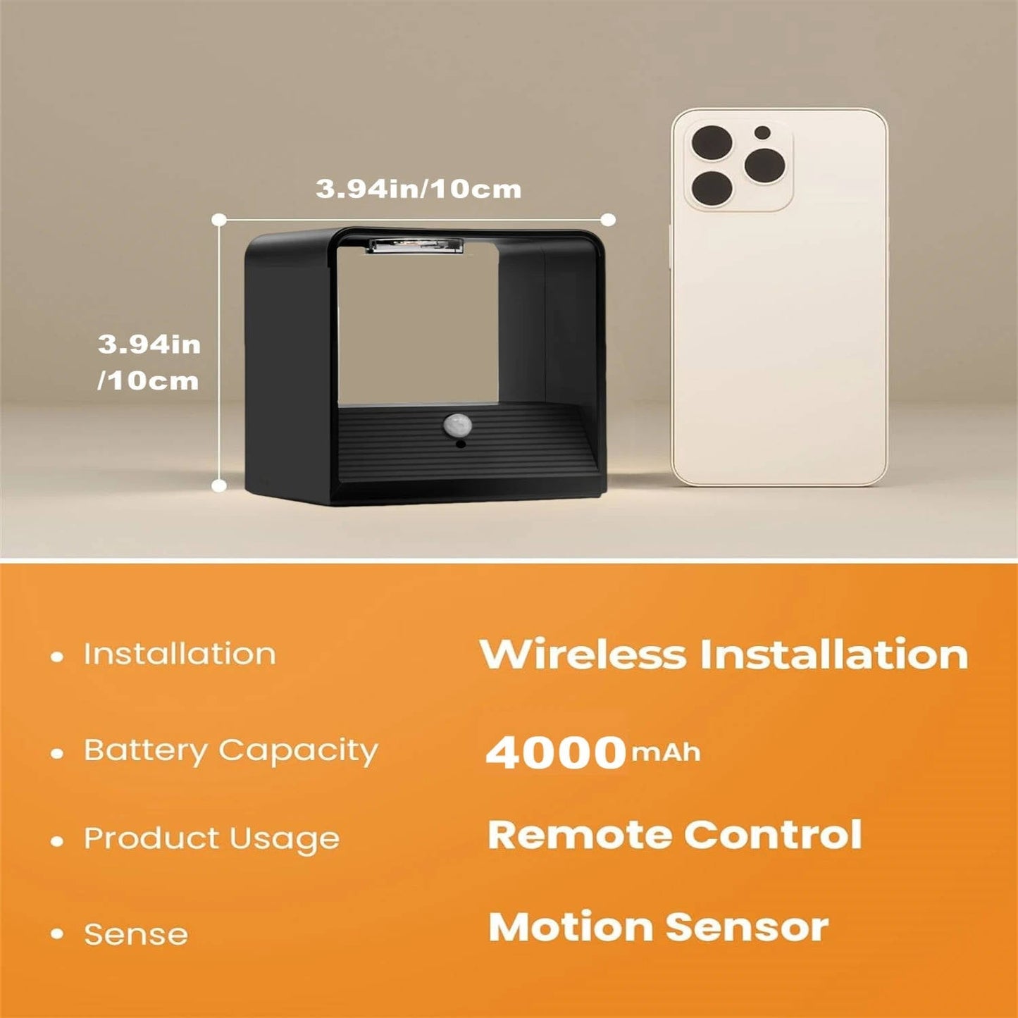 Indoor Wall Light with Motion Sensor & Remote Control