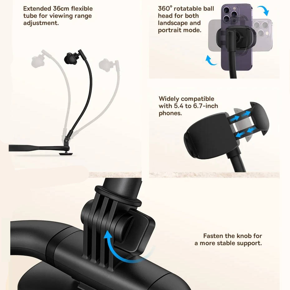 Adjustable Cell Phone Holder For Desk Bed And Mattress