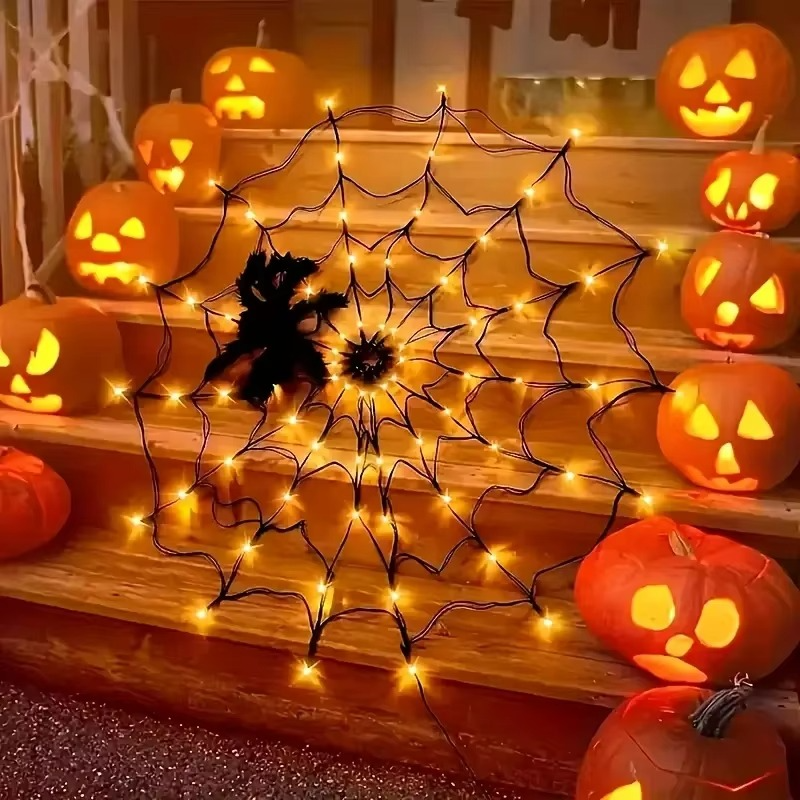 Halloween Spider Web Lights Outdoor