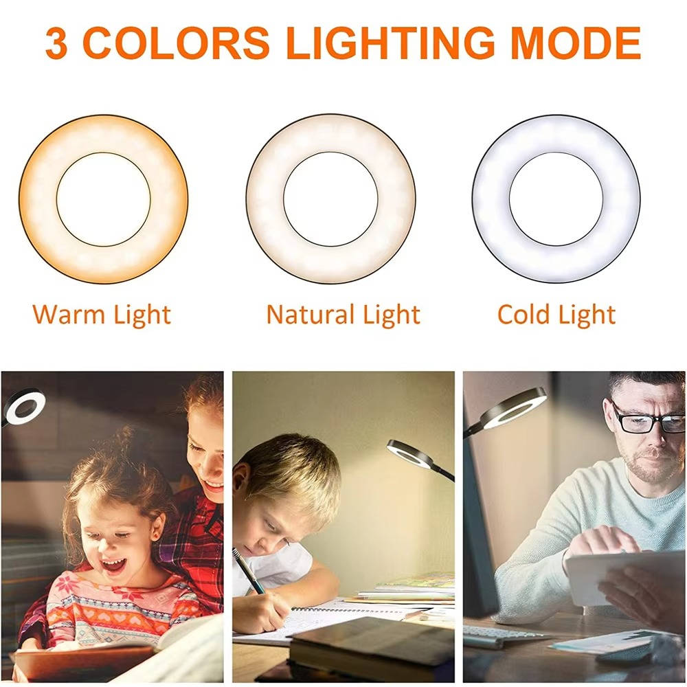 Clamp on Desk Lamp 360° Flexible Eye Friendly