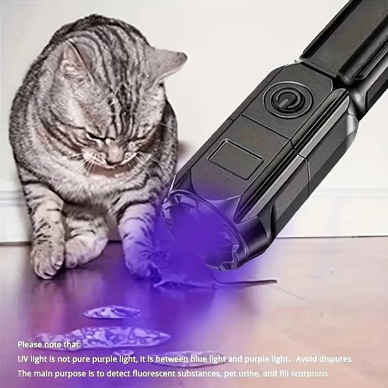 Rechargeable Ultraviolet UV Flashlight, Zoomable