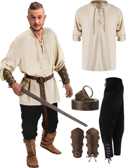 Men 4 Piece Halloween Medieval Party Costumes