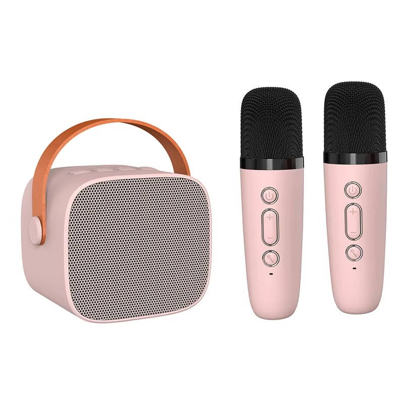 Mini Karaoke Machine with 2 Wireless Microphones