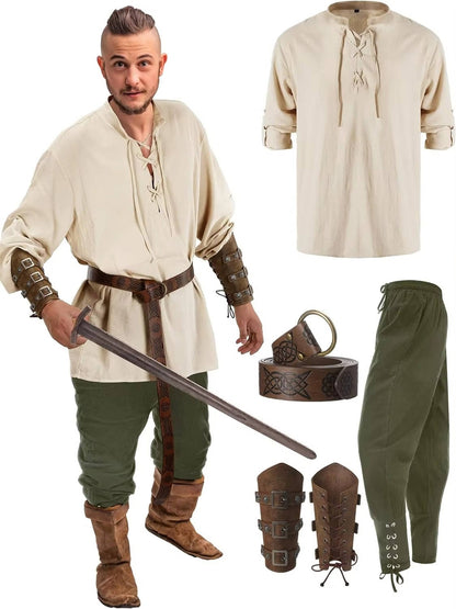 Men 4 Piece Halloween Medieval Party Costumes