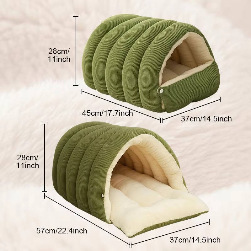 Removable and Washable Winter Closed off Cat Bed