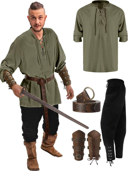 Men 4 Piece Halloween Medieval Party Costumes