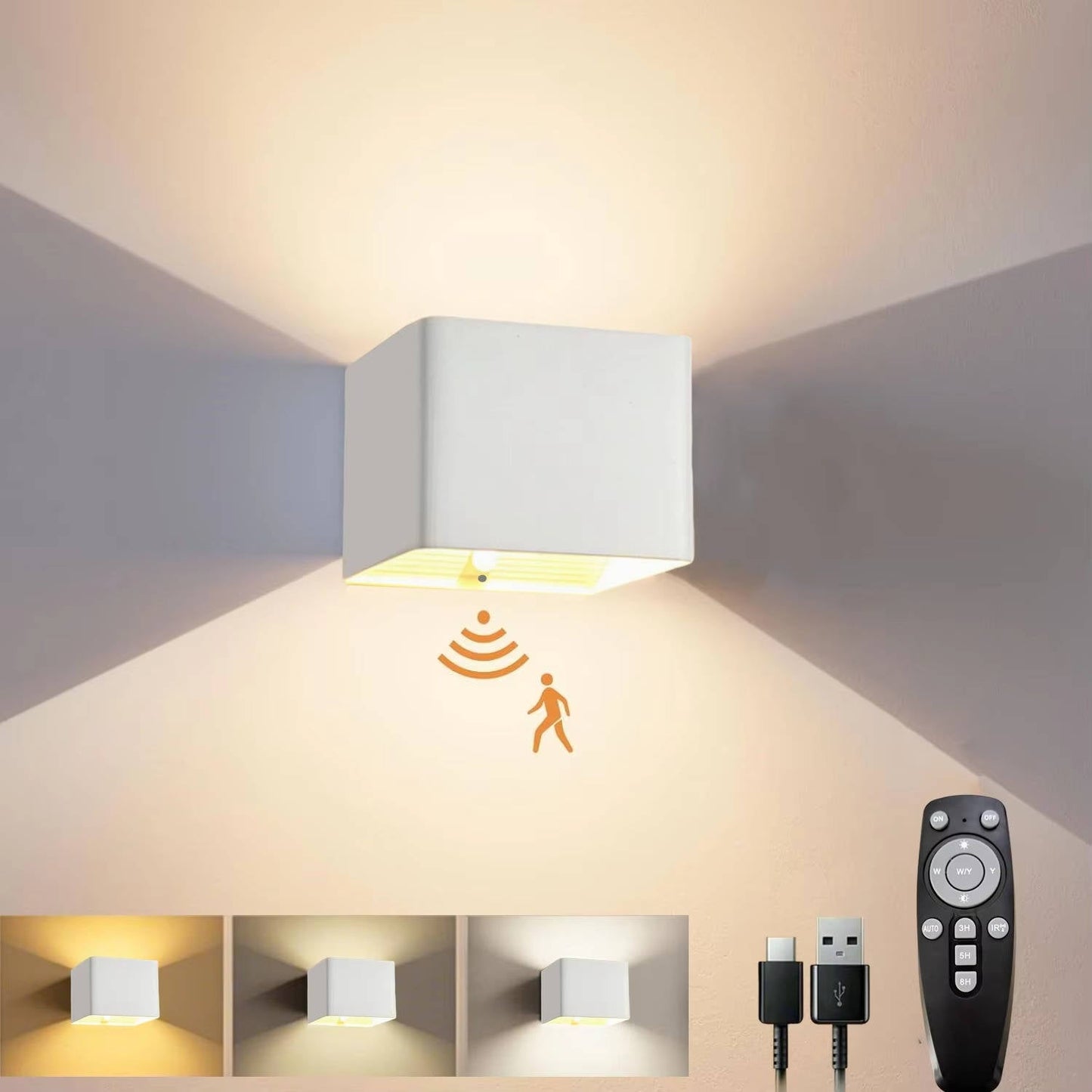 Indoor Wall Light with Motion Sensor & Remote Control