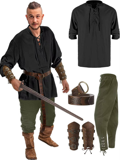 Men 4 Piece Halloween Medieval Party Costumes