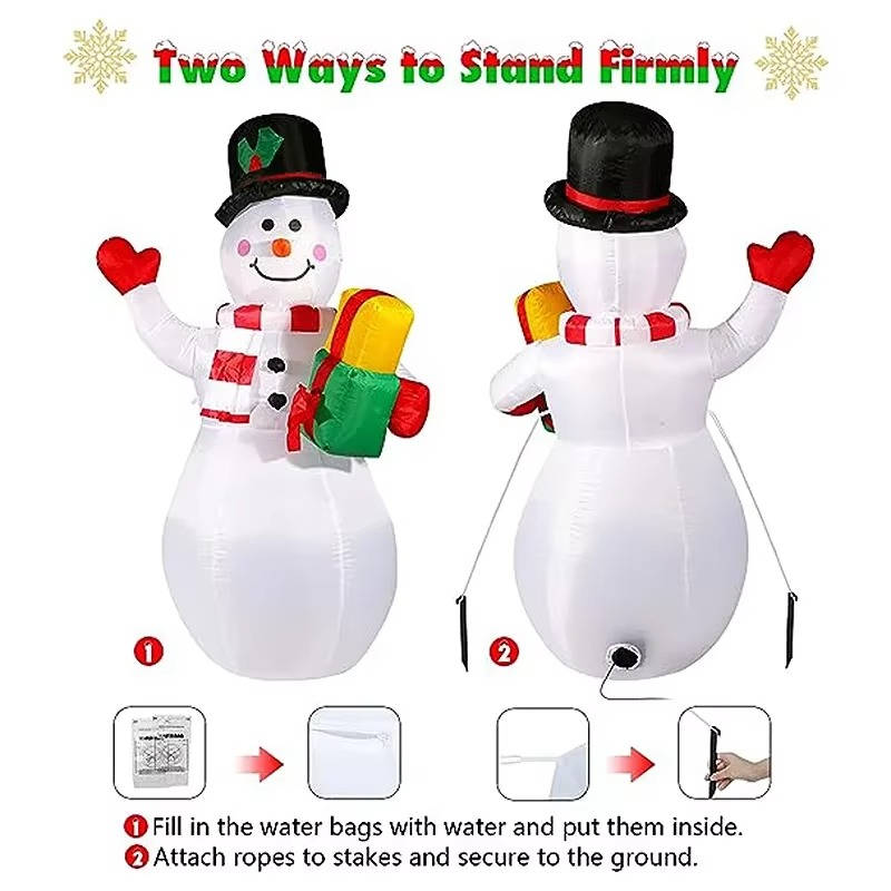 Outdoor Christmas Decorations Inflatable Snowman With Led Lights