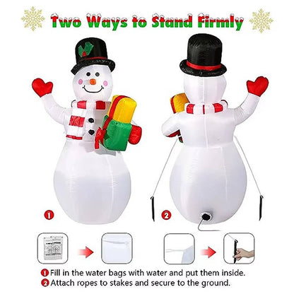 Outdoor Christmas Decorations Inflatable Snowman With Led Lights
