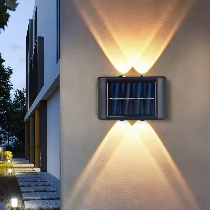 Energy-efficient LED solar outdoor wall light