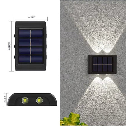 Energy-efficient LED solar outdoor wall light