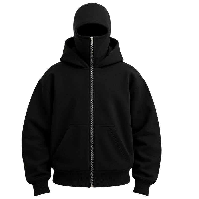 Unisex Full Zip Balaclava Hoodie