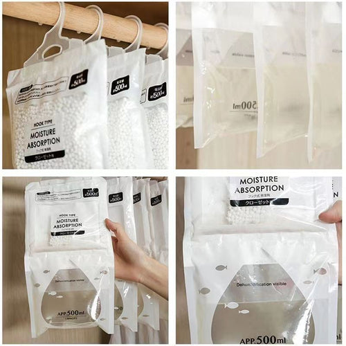 Hanging Dehumidifier Bag for Closet and Wardrobe