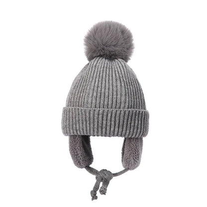 Kids Knit Beanie Winter Hat with Earflaps