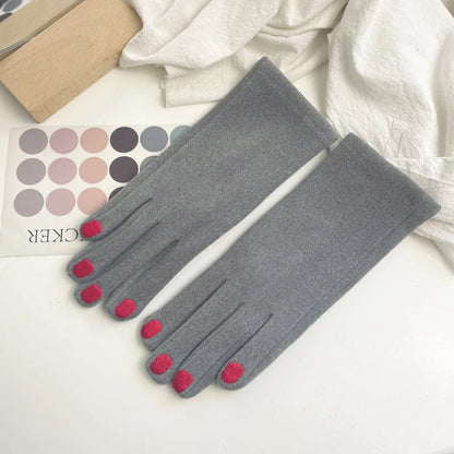 Touch Screen Winter Gloves with Nail Polish Design