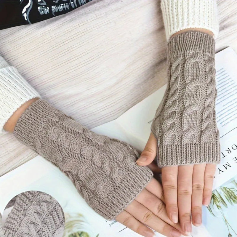 Knit Womens Winter Fingerless Gloves