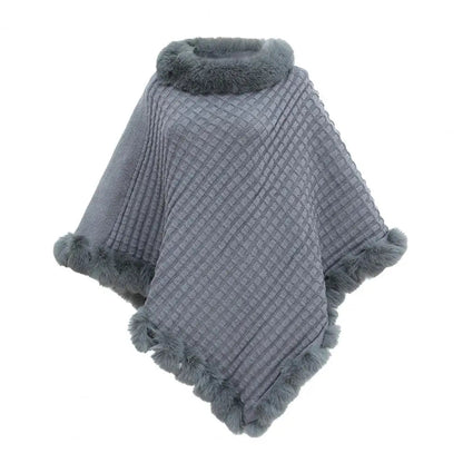 Faux Fur Shawl Cloak for Women