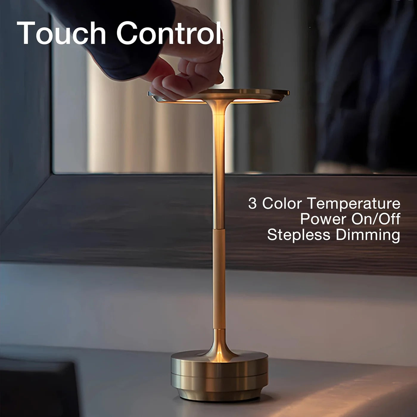 Cordless Table Lamp with Touch Control & Modern Nordic Design