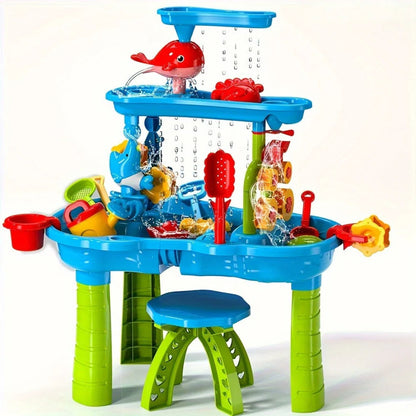 3-in-1 Outdoor Sand and Water Table for Kids