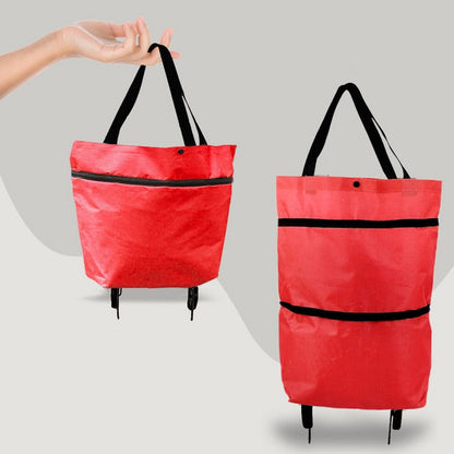 2-in-1 Foldable Shopping Bag with Wheels