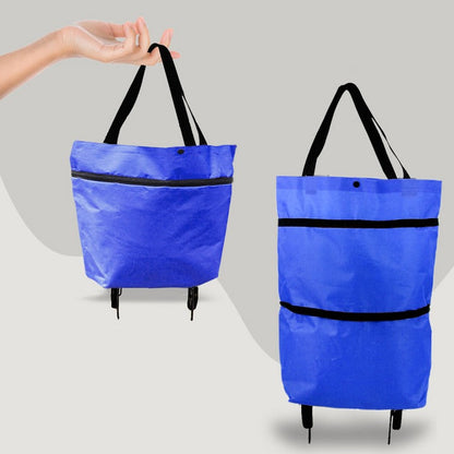 2-in-1 Foldable Shopping Bag with Wheels