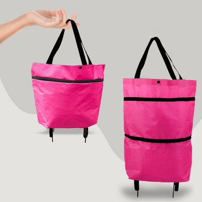 2-in-1 Foldable Shopping Bag with Wheels