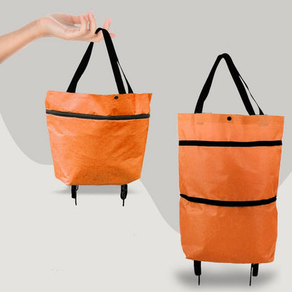 2-in-1 Foldable Shopping Bag with Wheels