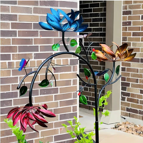Vibrant Summer Flower Wind Spinner