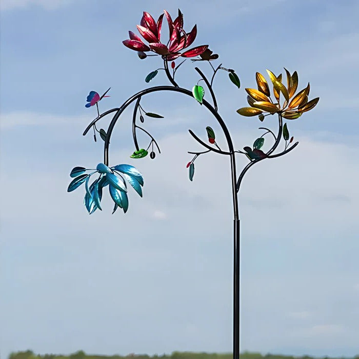Vibrant Summer Flower Wind Spinner