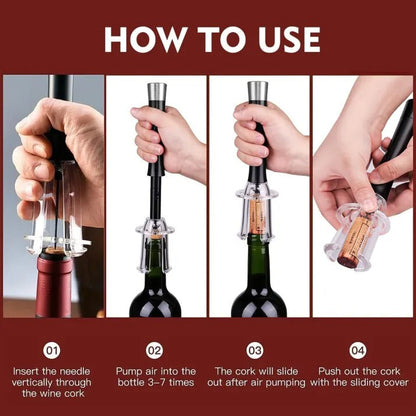 Air-Assist Wine Bottle Opening Set