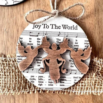 Nativity-Themed Music Sheet Ornament Collection