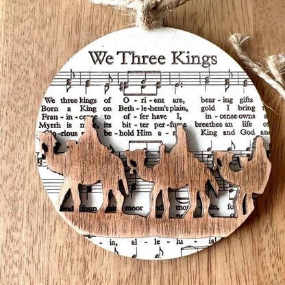 Nativity-Themed Music Sheet Ornament Collection