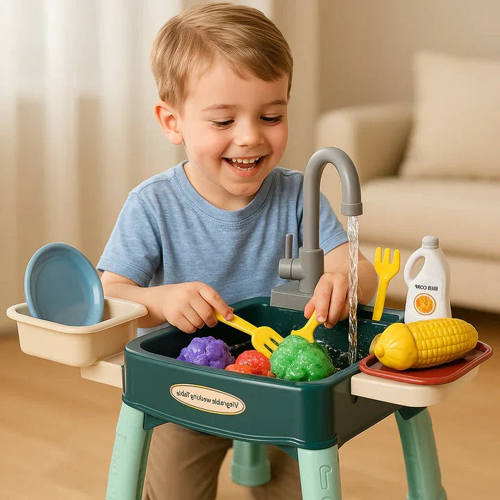 Children’s Play Kitchen with Flowing Water Feature