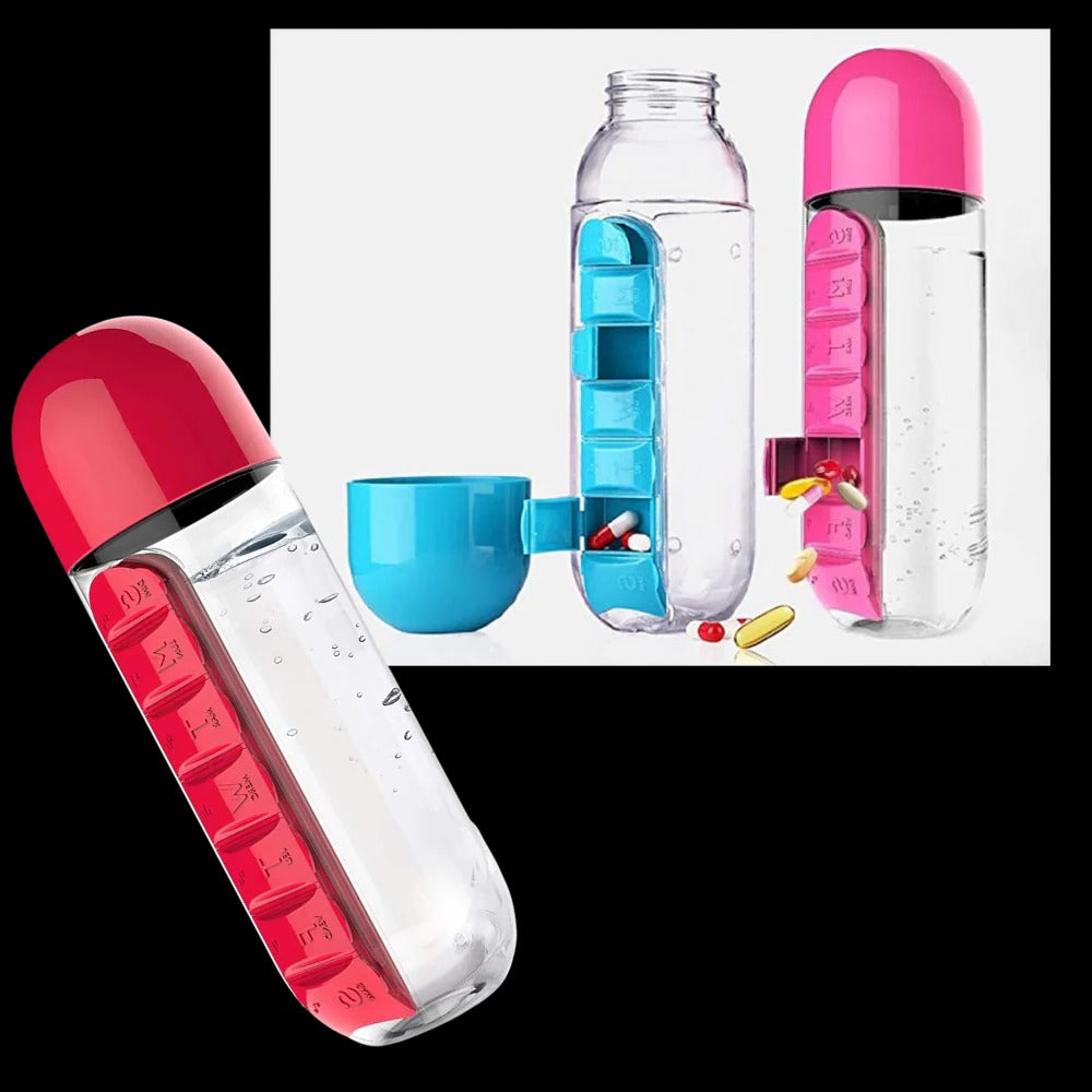 Water Bottle with Pill Holder