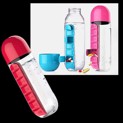 Water Bottle with Pill Holder