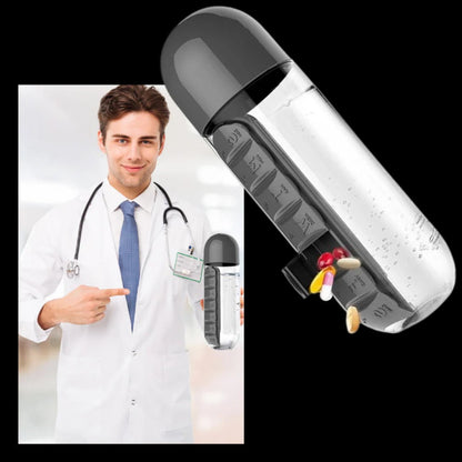 Water Bottle with Pill Holder