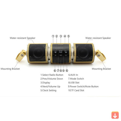 Motorcycle Bluetooth Speaker with FM Radio