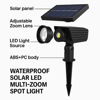 Solar LED Multi-Zoom Spot Light