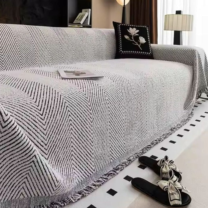 Stripe Herringbone Couch Cover
