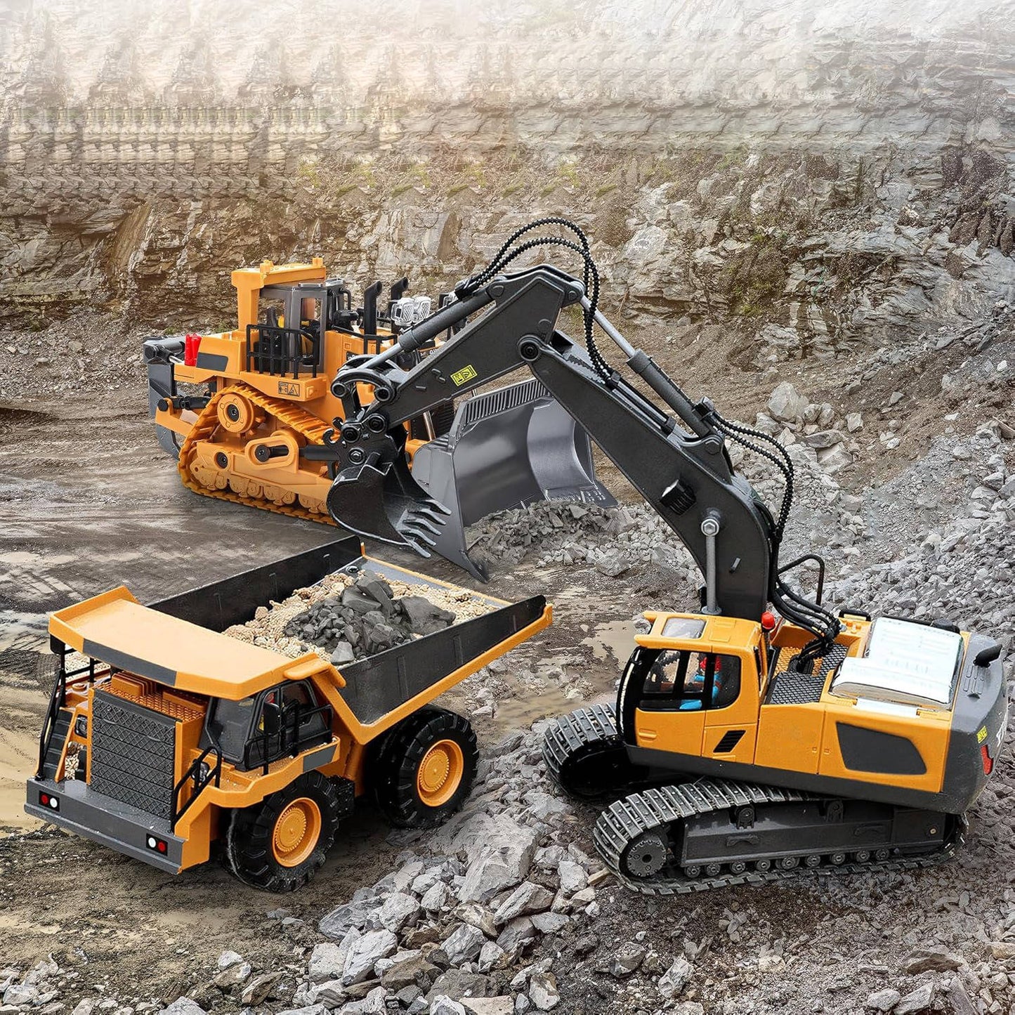 4WD Remote Control Excavator Bulldozer Dump