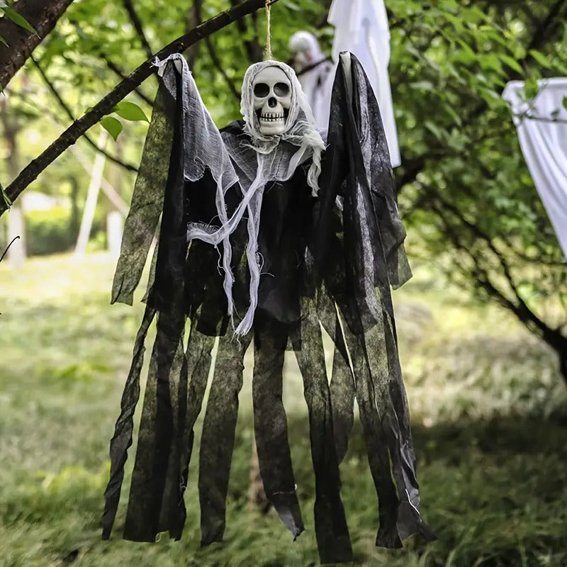 Glowing Skull Scary Outdoor Halloween Decorations- Set of Two