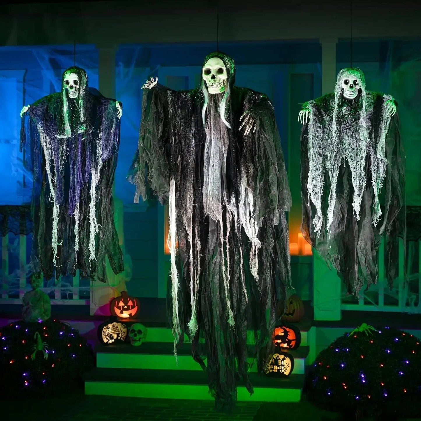 Scary Realistic Halloween Hanging Decorations Outdoor And Indoor - Set Of Three