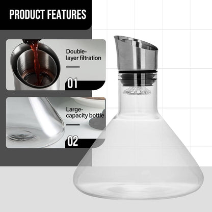 Crystal Glass Wine Decanter Aerator Carafe