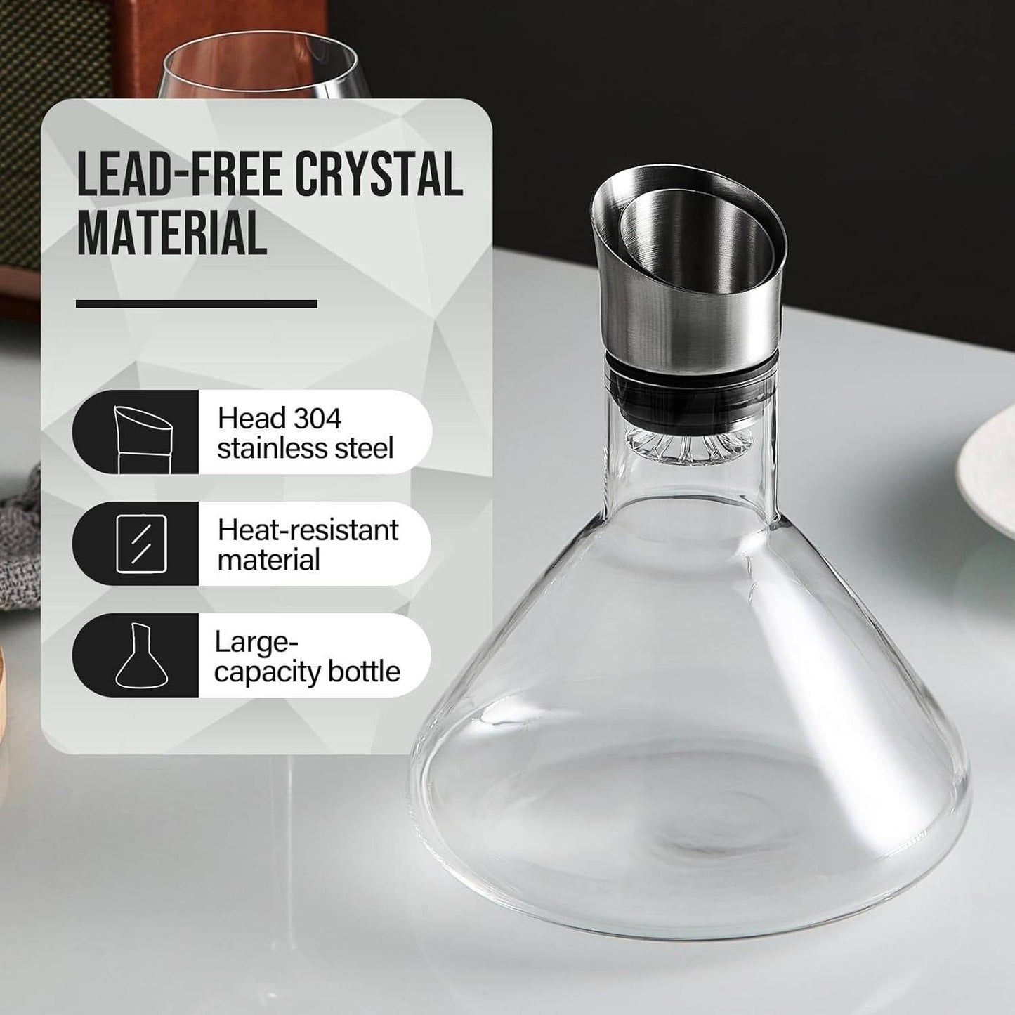 Crystal Glass Wine Decanter Aerator Carafe