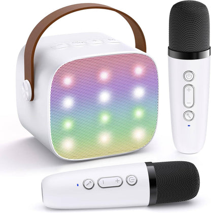 Mini Karaoke Machine with 2 Wireless Microphones