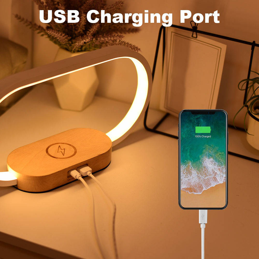 Alarm Clock with Wireless Charging and Night Light