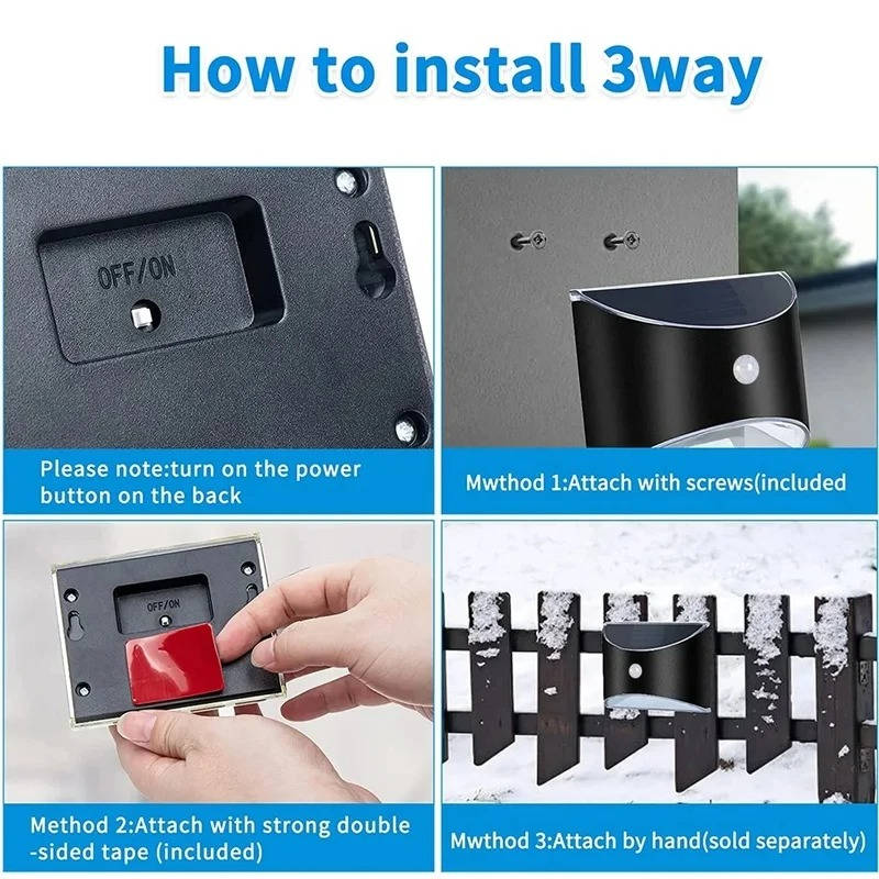 Fence Light Stair Lights Outdoor - Motion Sensor