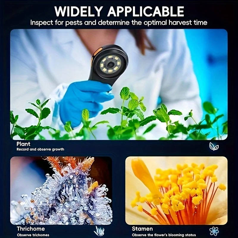 Handheld Portable Microscope Coin & Jewelry Magnifier 500X
