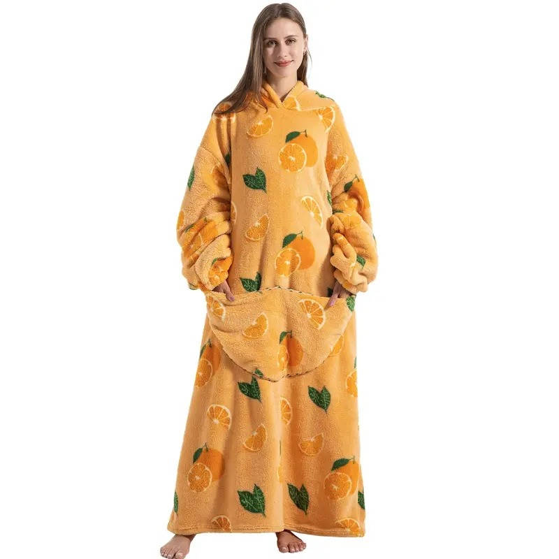 Long Wearable Blanket Hoodie
